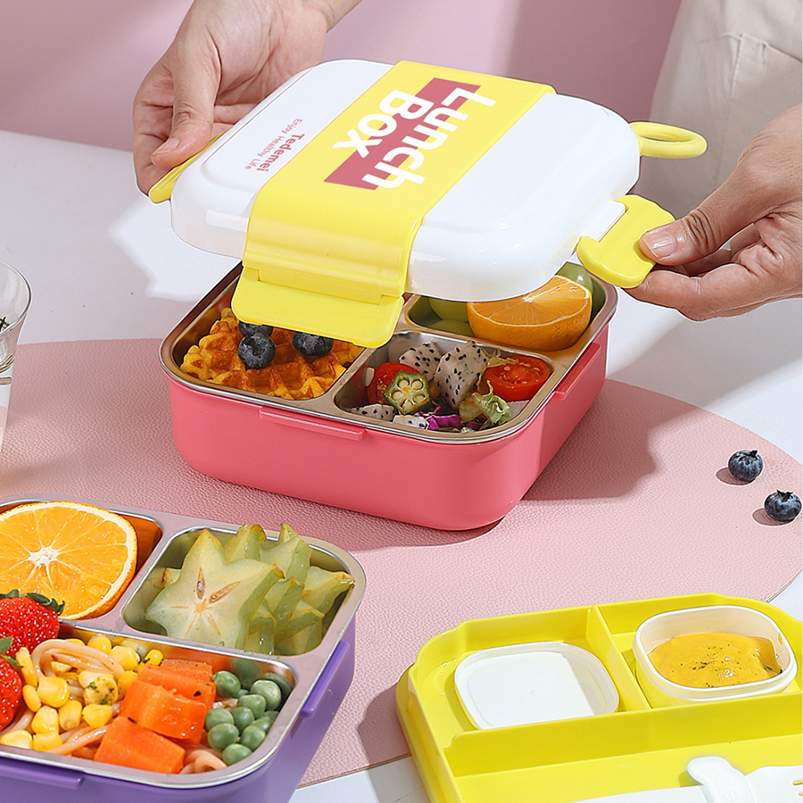 正方形分格不銹鋼餐盒