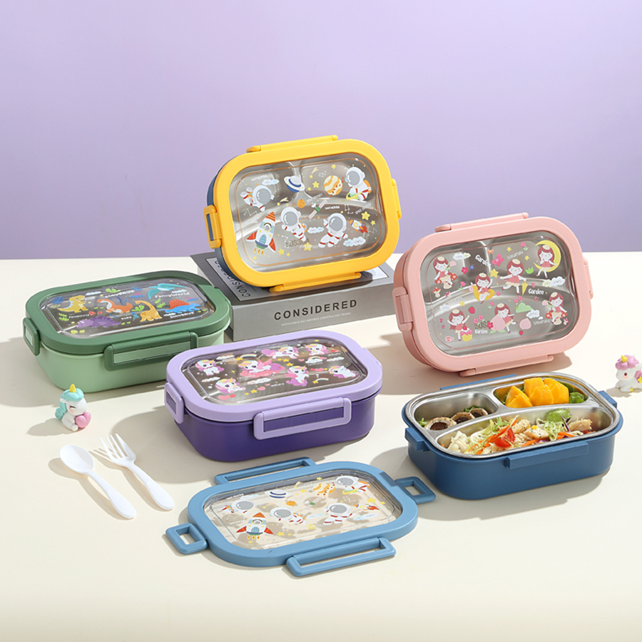 卡通不銹鋼飯盒850ml