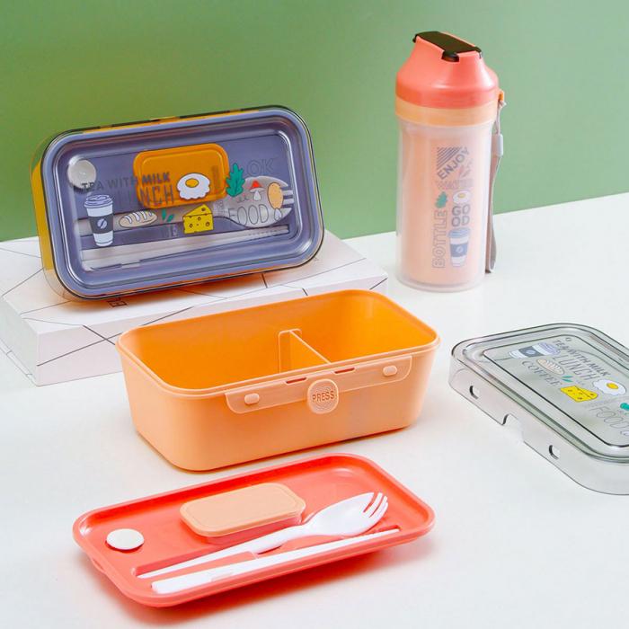 按壓便當盒+500CC杯中